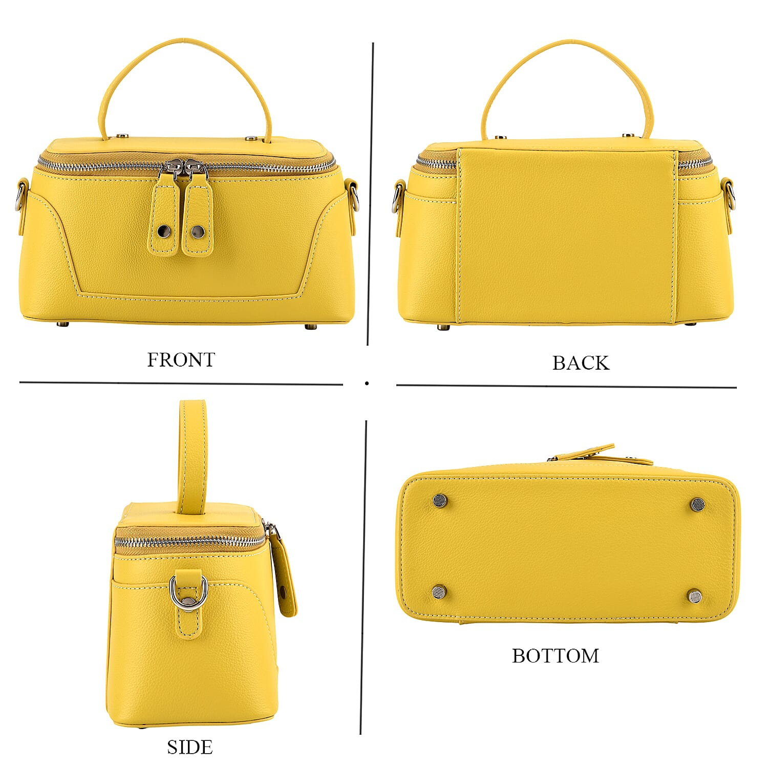 Milan Closeout- Full Grain 100% Genuine Leather Handbag -Sunflower