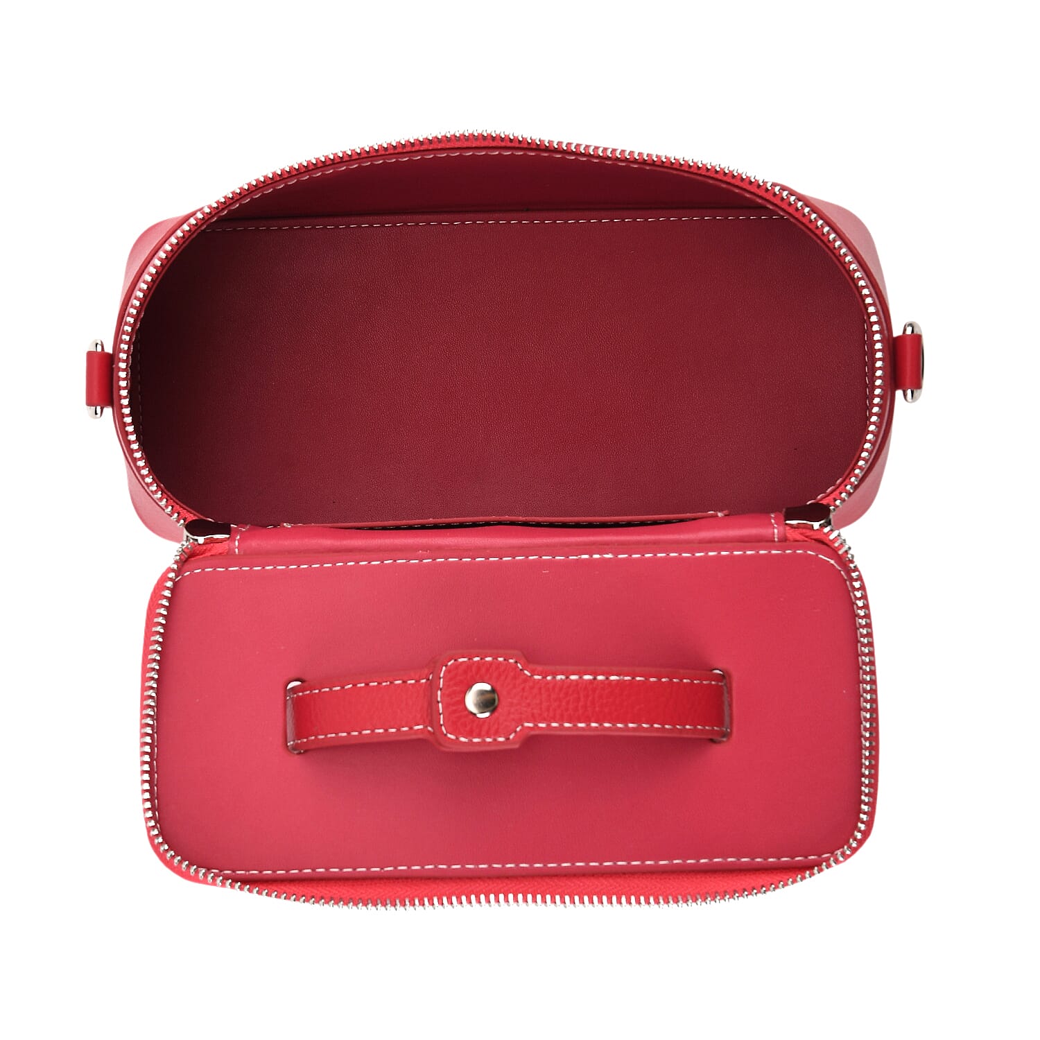 Milan Closeout- Full Grain 100% Genuine Leather Handbag -Red