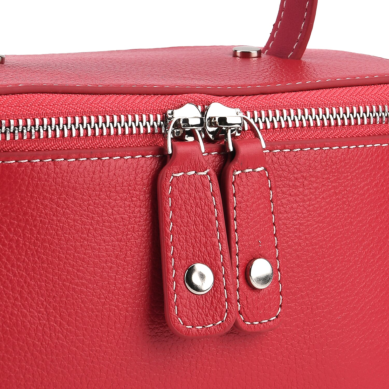 Milan Closeout- Full Grain 100% Genuine Leather Handbag -Red