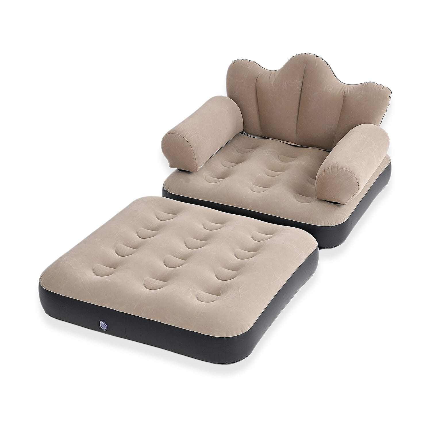Inflatable Reclining Couch Sofa Bed with Armrest (178 cm) - Grey