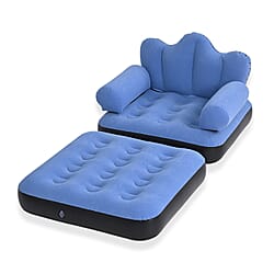 Inflatable Reclining Couch Sofa Bed with Armrest (178 cm) - Grey