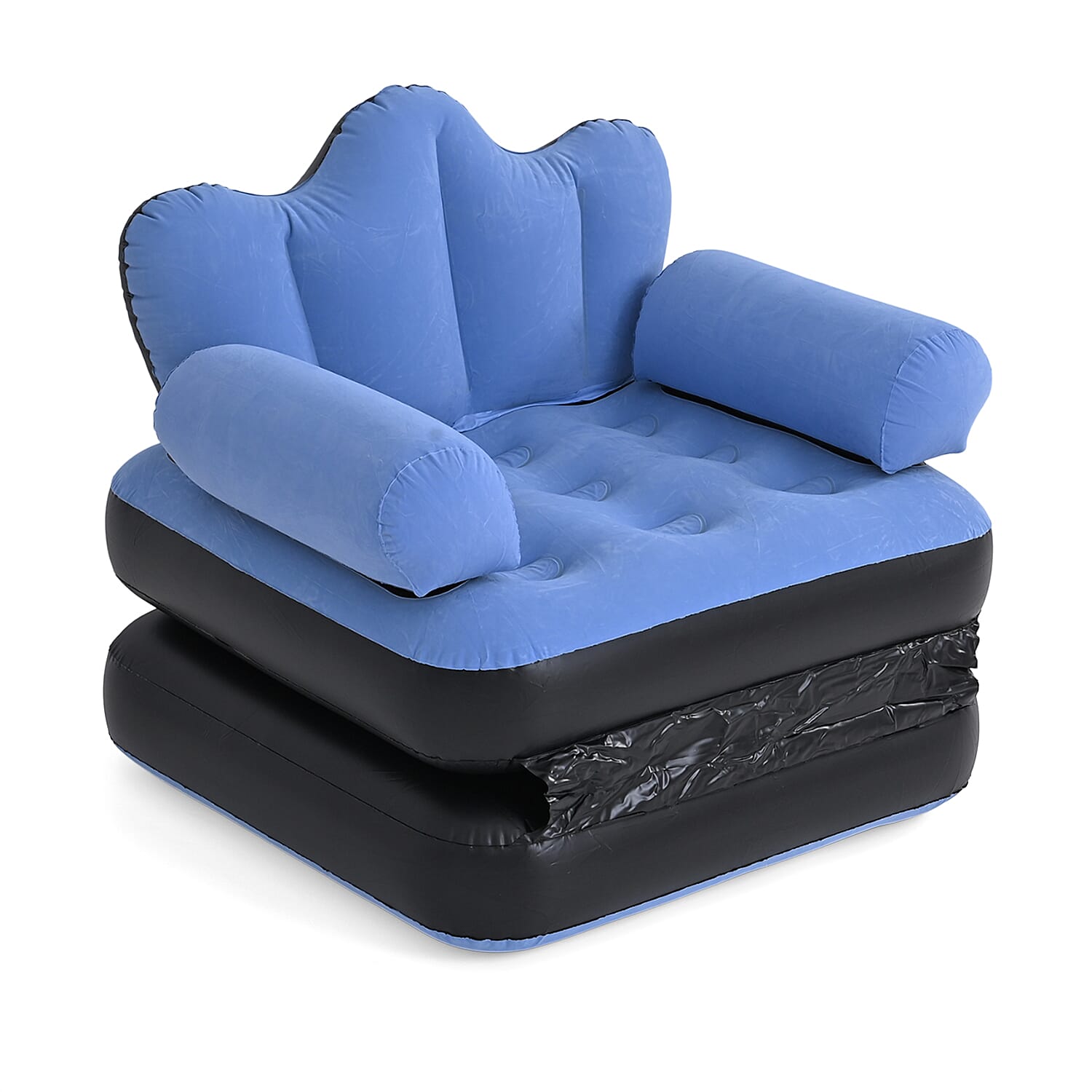 Inflatable Reclining Couch Sofa Bed with Armrest (178 cm) - Blue