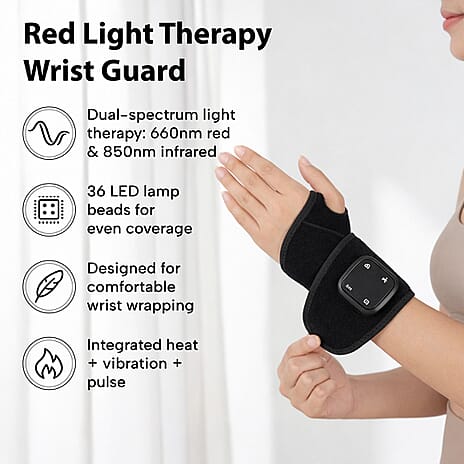 "Biss & Beyond HGHW01- Red Light Wrist Guard-black  Product size- 45.5*9cm Weight- 148g Lamp beads- 36 Wick- Dual 660NM - single 850NM Material- Neoprene rubber - OK imitation fabric -tc fabric Curren