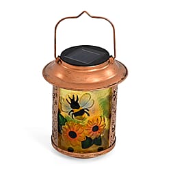 Solar Powered Bee and Sunflower Garden Lantern (14 x 14 x 26 cm) - Multi Colour