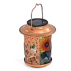 Solar Powered Bee and Sunflower Garden Lantern (14 x 14 x 26 cm) - Multi Colour