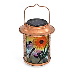 Solar Powered Bee and Sunflower Garden Lantern (14 x 14 x 26 cm) - Multi Colour