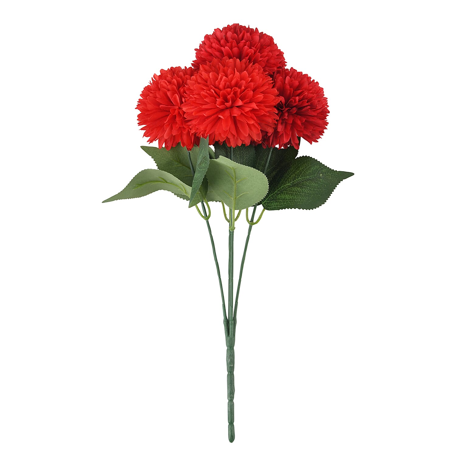 5-Heads Artificial Flower Bouquet (43cm) - Red