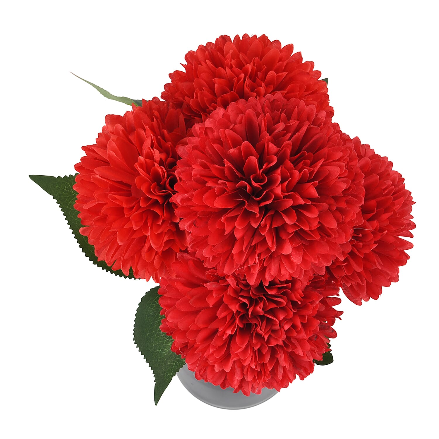 5-Heads Artificial Flower Bouquet (43cm) - Red