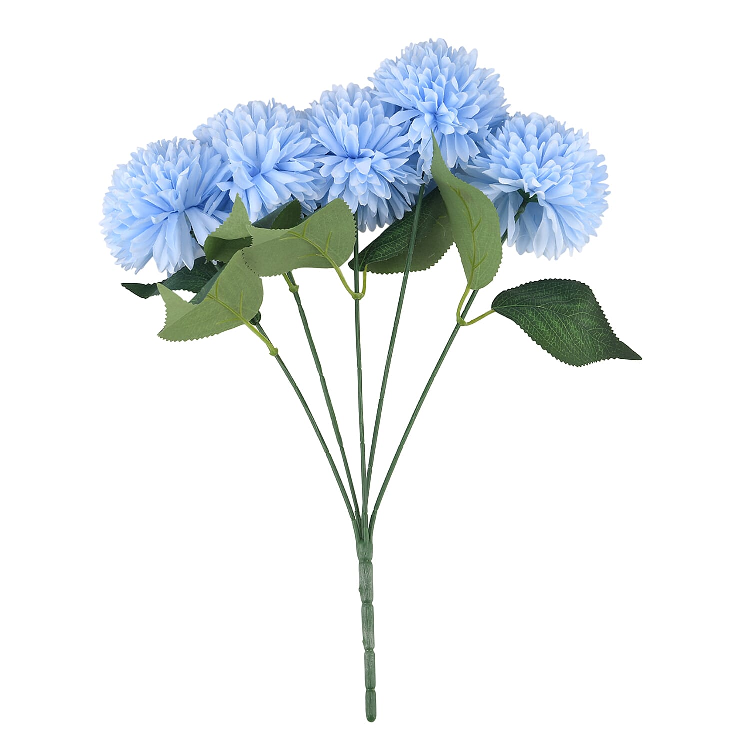 5-Heads Artificial Flower Bouquet (43cm) - Blue