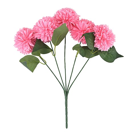5-Heads Artificial Flower Bouquet (43cm) - Pink