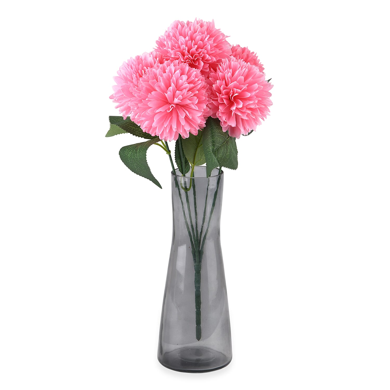 5-Heads Artificial Flower Bouquet (43cm) - Pink