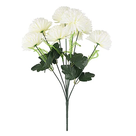 7-Heads Artificial Flower Bouquet (43cm) - White