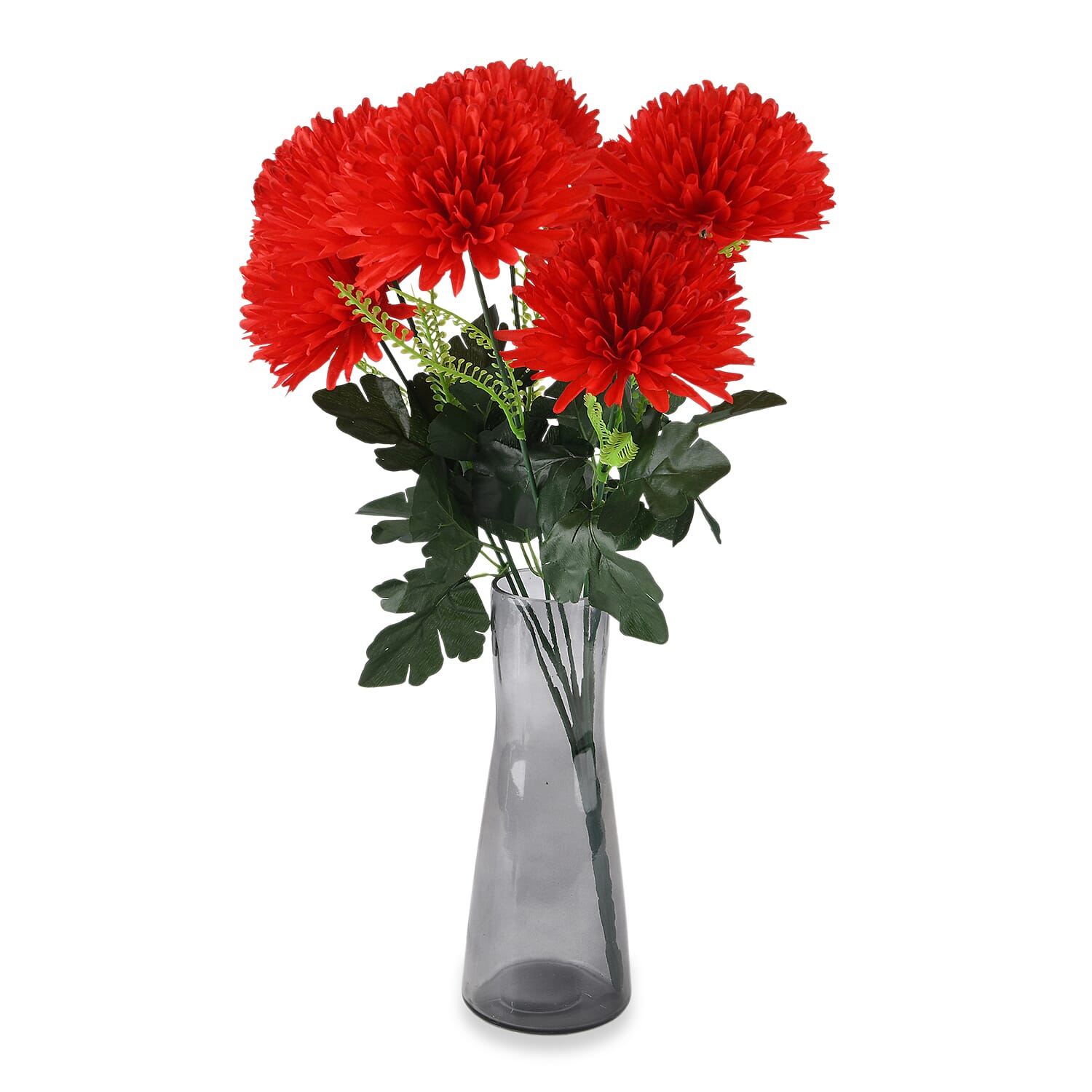 7-Heads Artificial Flower Bouquet (43cm) - Red