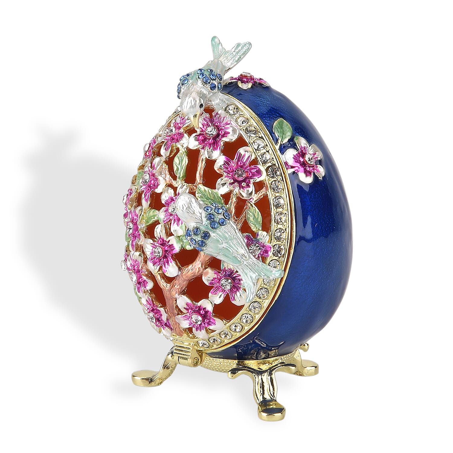 Egg Trinket Box (Size 12x7x1 cm) - Blue & Multicolor