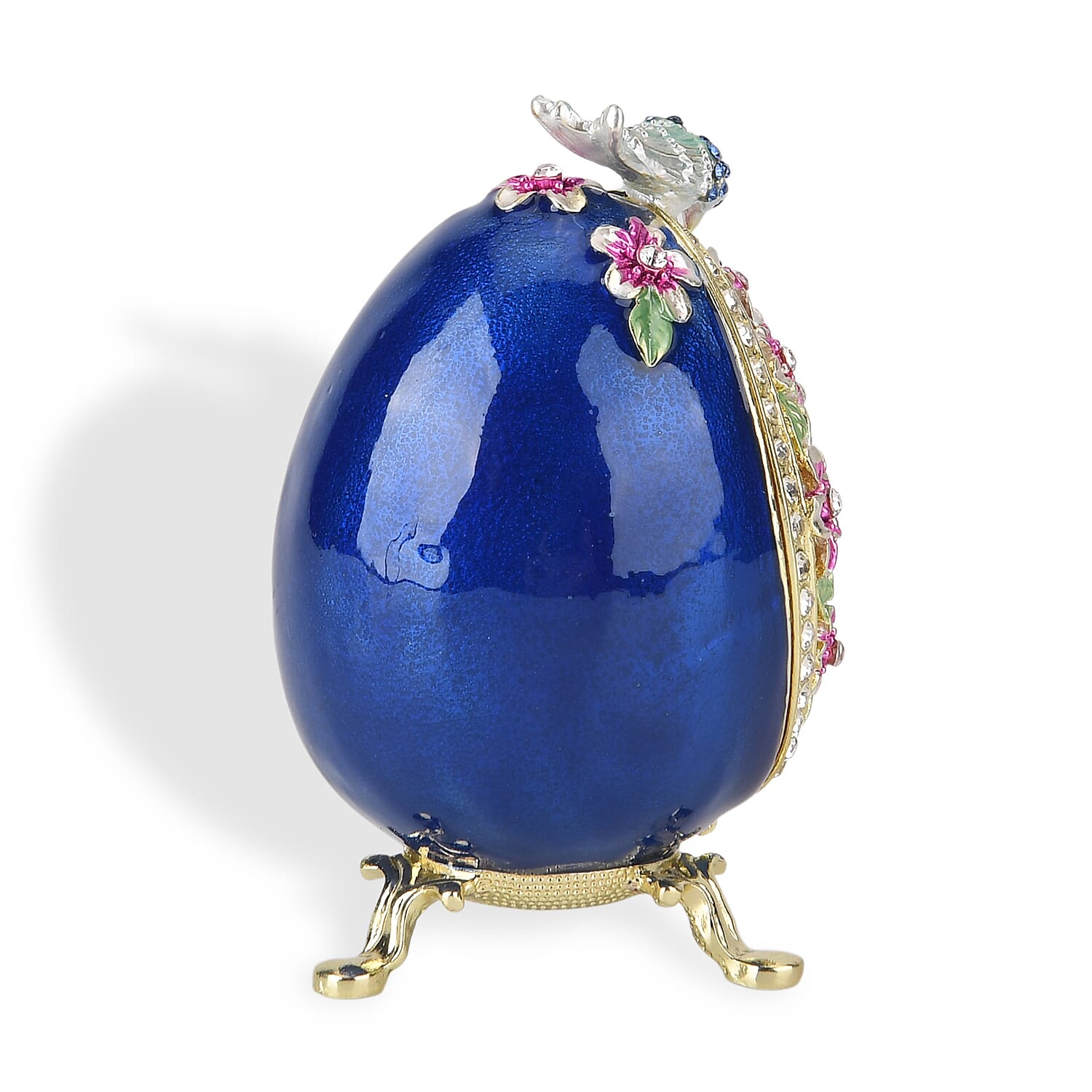 Egg Trinket Box (Size 12x7x1 cm) - Blue & Multicolor