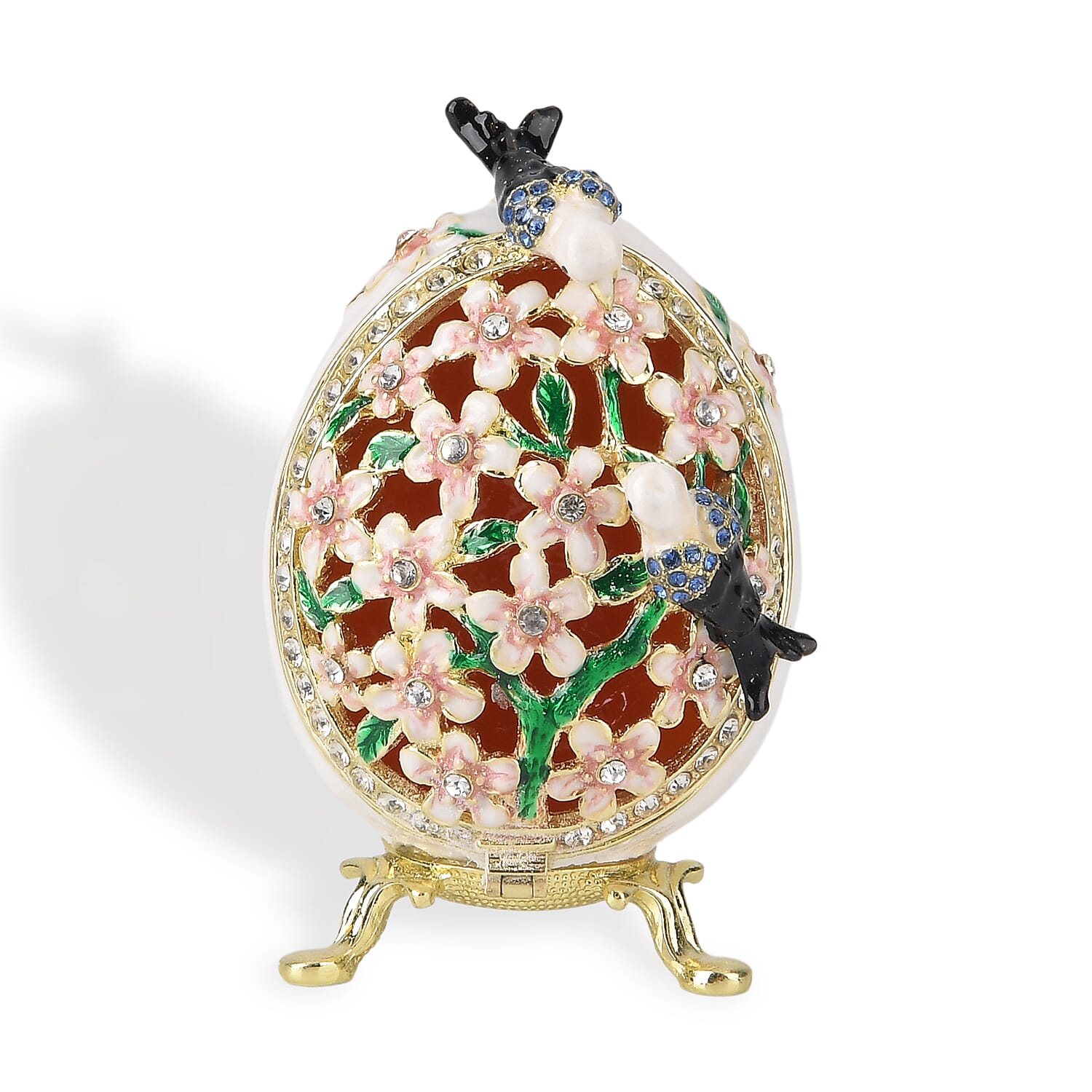 Egg Trinket Box (Size 12x7x1 cm) - White & Multicolor