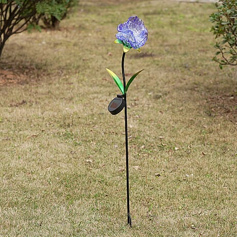 LIVMORE Solar Flower Stake Light with AA Battery (300mAh) - Blue