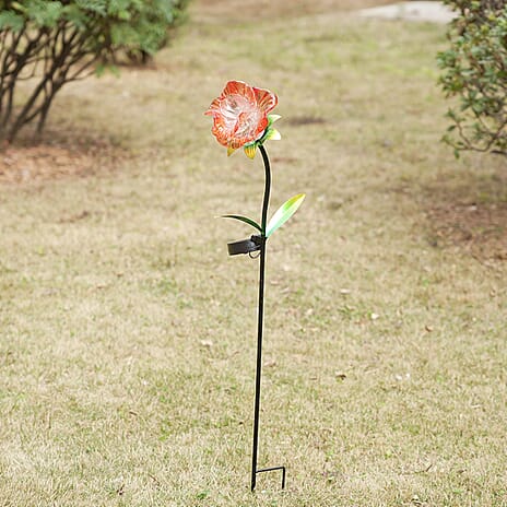 LIVMORE Solar Flower Stake Light with AA Battery (300mAh) - Orange