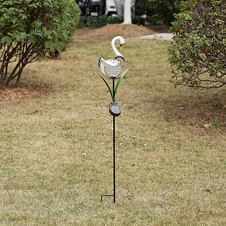LIVMORE Solar Swan Stake Light with AA Battery (300mAh) - White