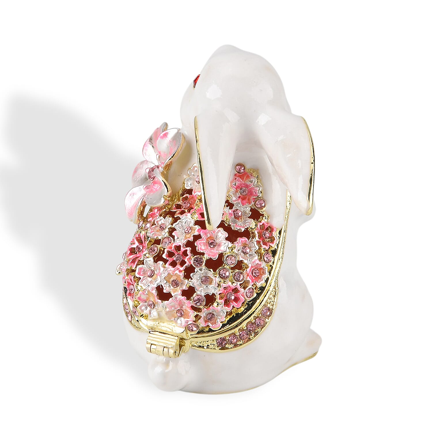 Rabbit Trinket Box (Size 12x7x1 cm) - White & Multicolor