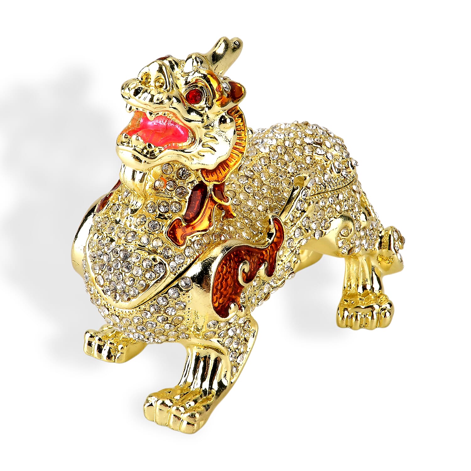 Dragon Trinket Box (Size 12x7x1 cm) - Red & Multicolor