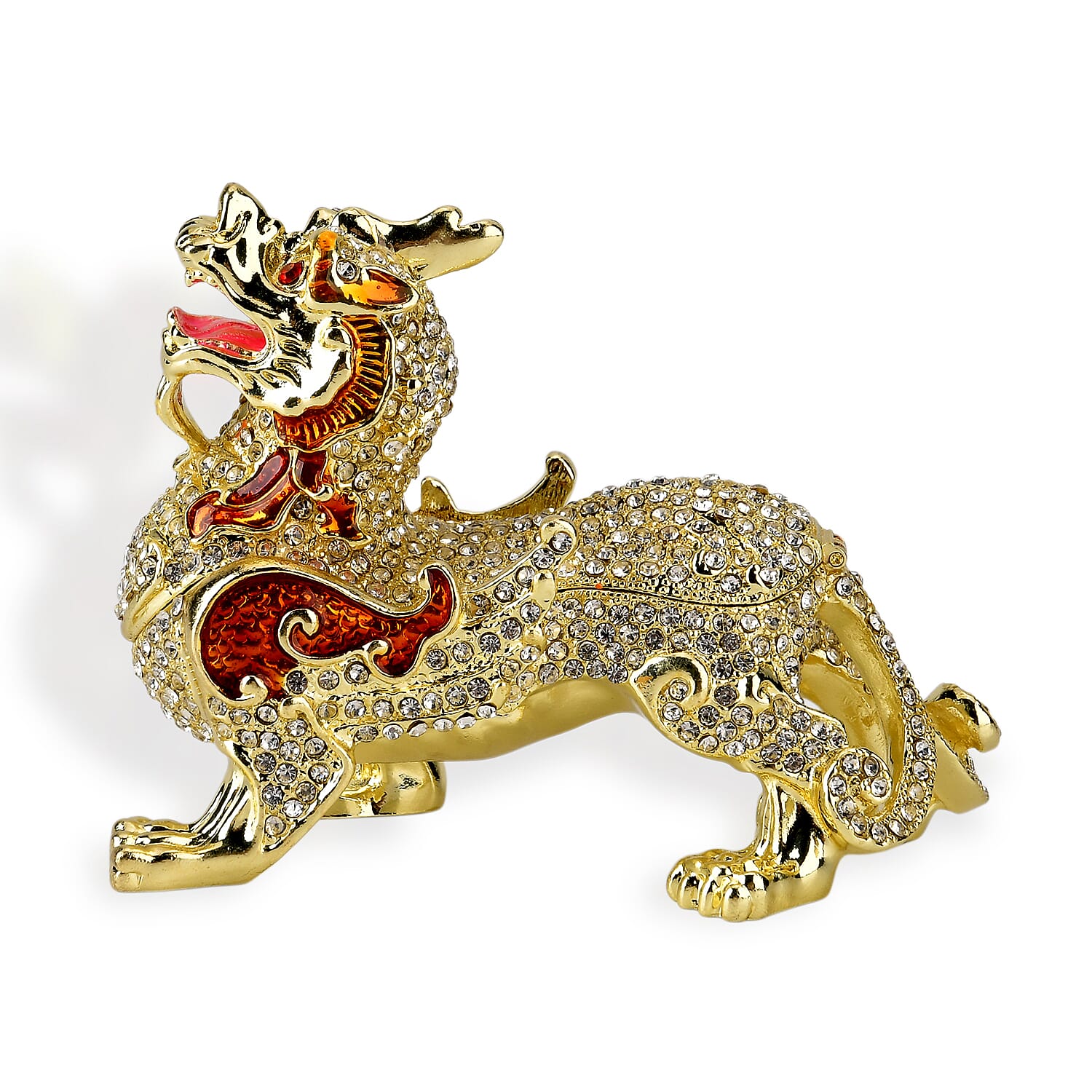 Dragon Trinket Box (Size 12x7x1 cm) - Red & Multicolor