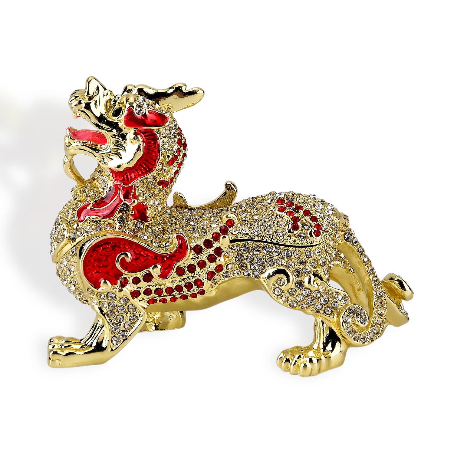 Dragon Trinket Box (Size 12x7x1 cm) - Brown & Multicolor