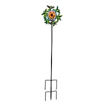 Solar Powered Garden Kinetic Wind Spinner Stake (140cm) - Multi Colour