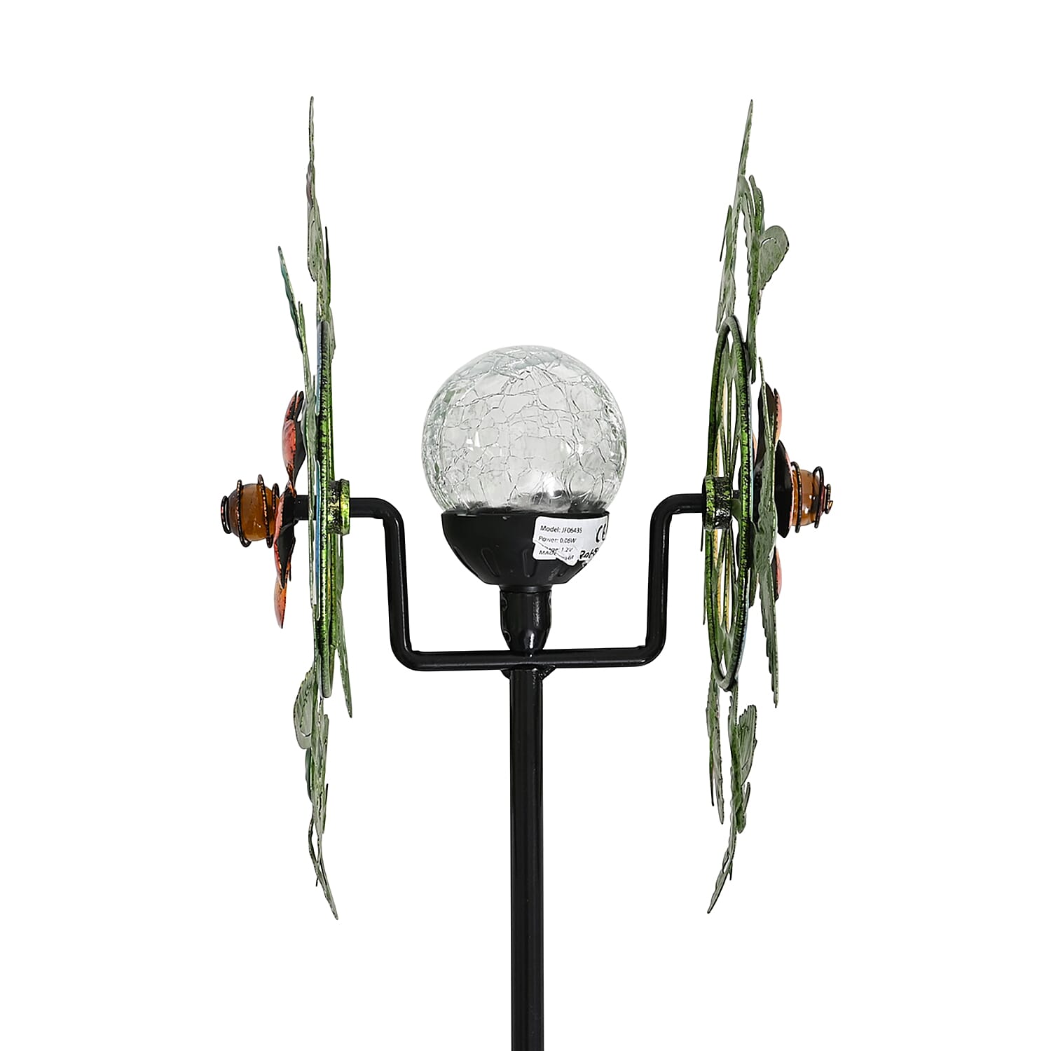 Solar Powered Garden Kinetic Wind Spinner Stake (140cm) - Green