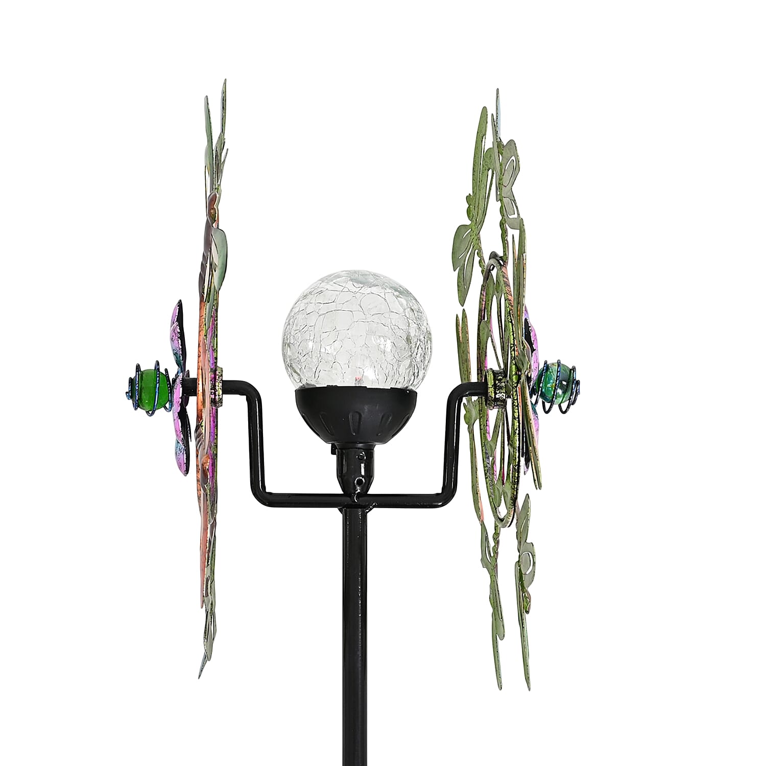Solar Powered Garden Kinetic Wind Spinner Stake (140cm) - Multi Colour
