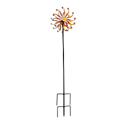 Solar Powered Garden Kinetic Wind Spinner Stake (140cm) - Green