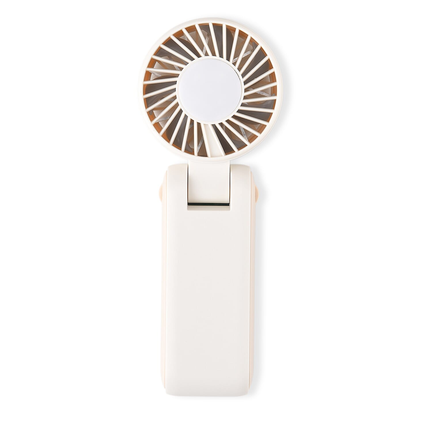 LIVMORE Portable Ice Cooling Fan - 100 Speed Rechargeable Handheld Fan with Night Light (3000mAh Battery) - Off White