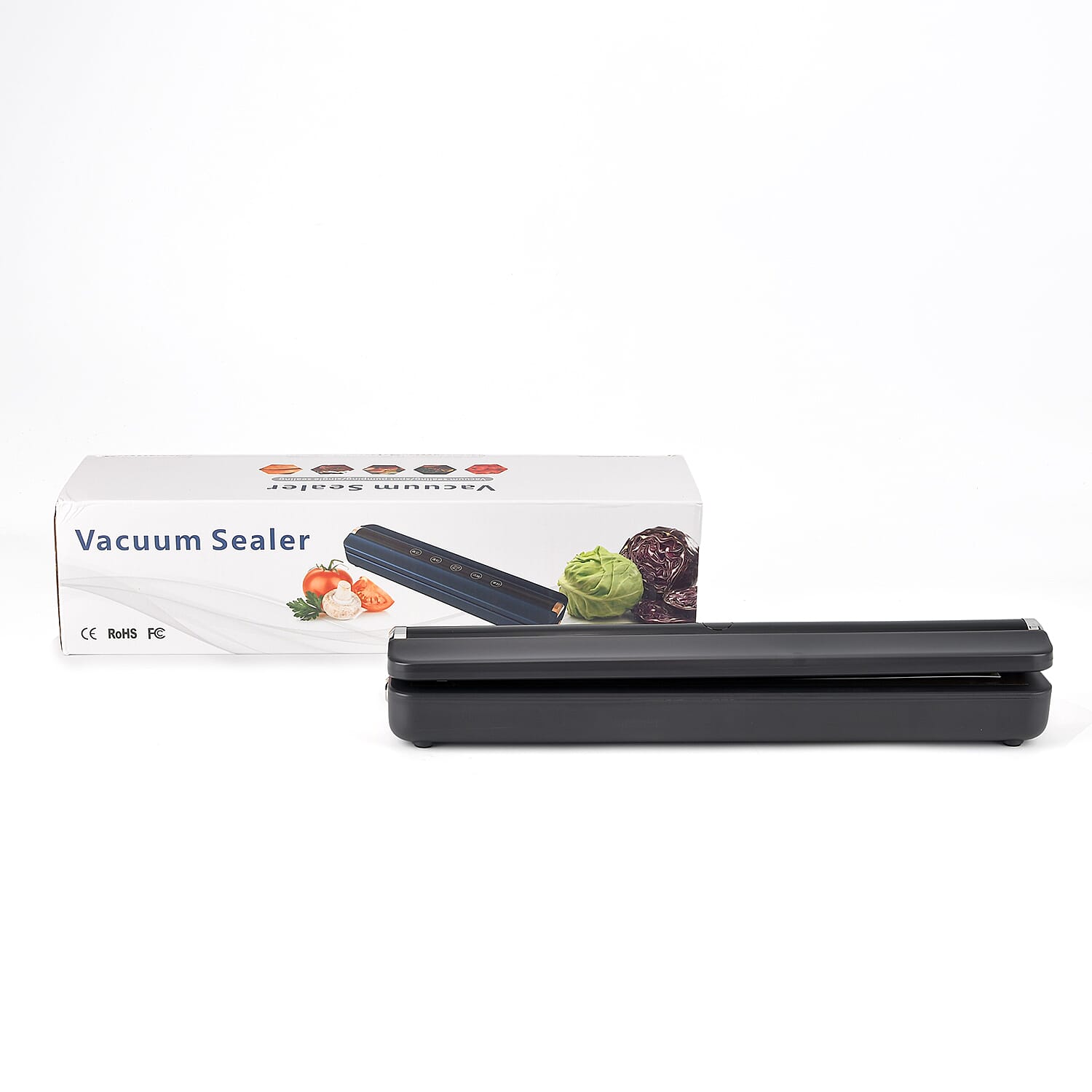 Rechargeable Wireless Vacuum Sealing Machine (1500 mAh) with 10 Bags - Black