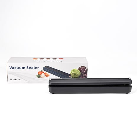 Rechargeable Wireless Vacuum Sealing Machine (1500 mAh) with 10 Bags - Black