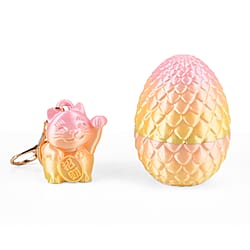 Livmore 3D Easter Egg with Chinese Cat Keychain - Pink