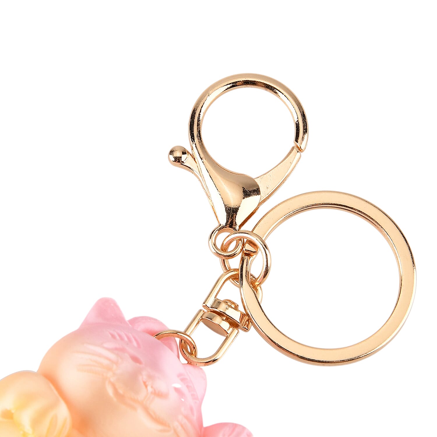 Livmore 3D Easter Egg with Chinese Cat Keychain - Pink