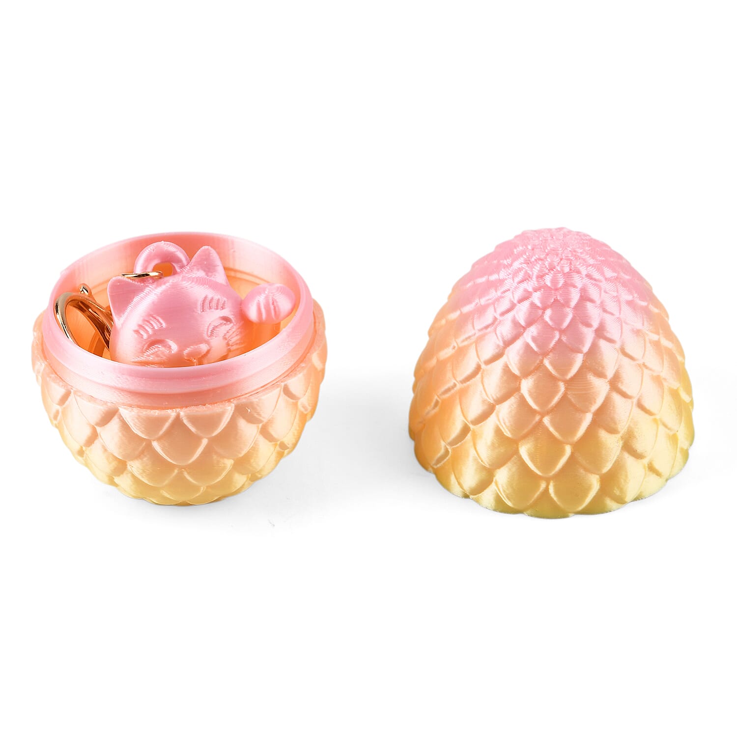 Livmore 3D Easter Egg with Chinese Cat Keychain - Pink