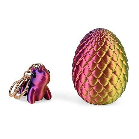 Livmore 3D Easter Egg with Dinosaur Keychain (11cm) - Multicolour