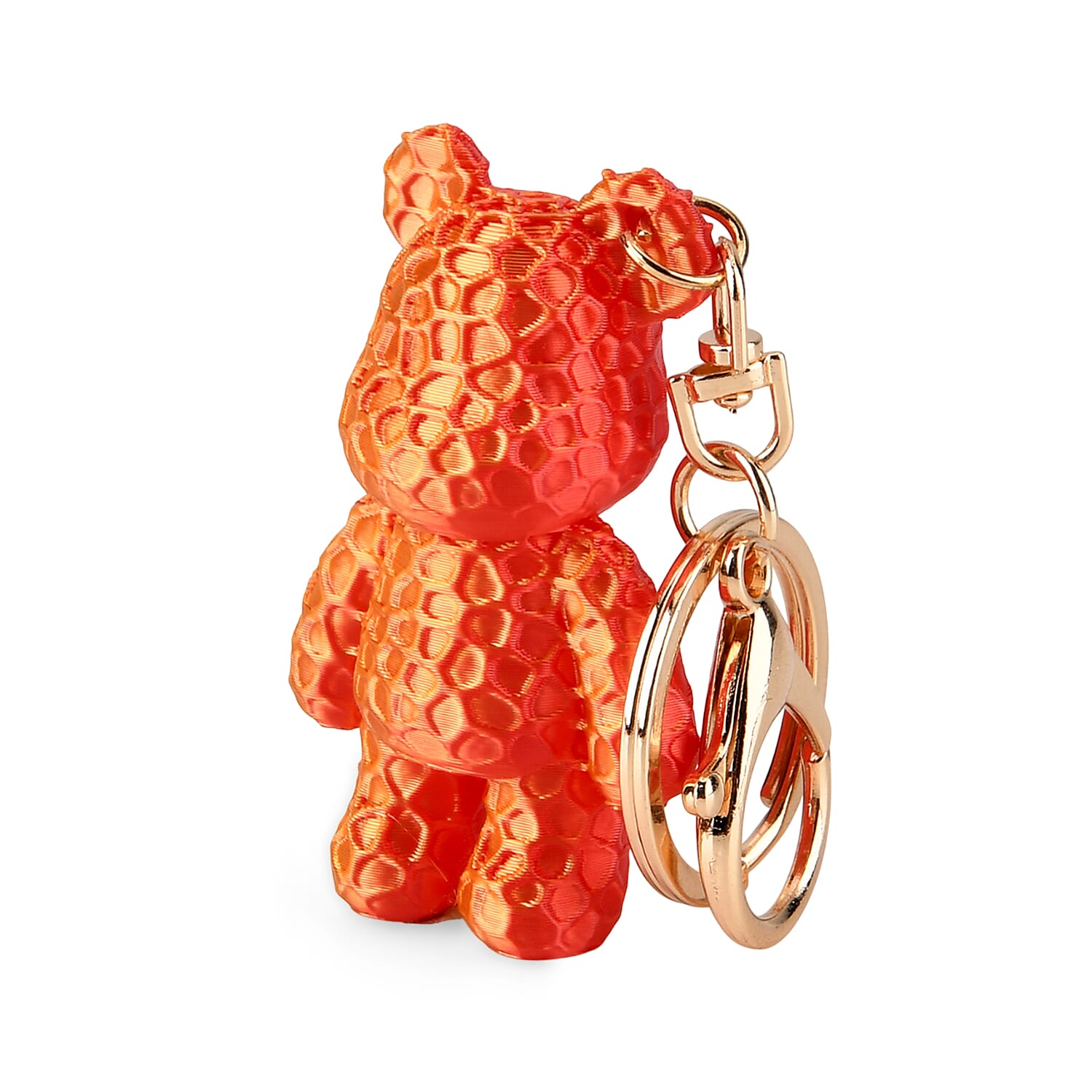 Livmore 3D Easter Egg with Bear Keychain (11cm) - Red & Orange