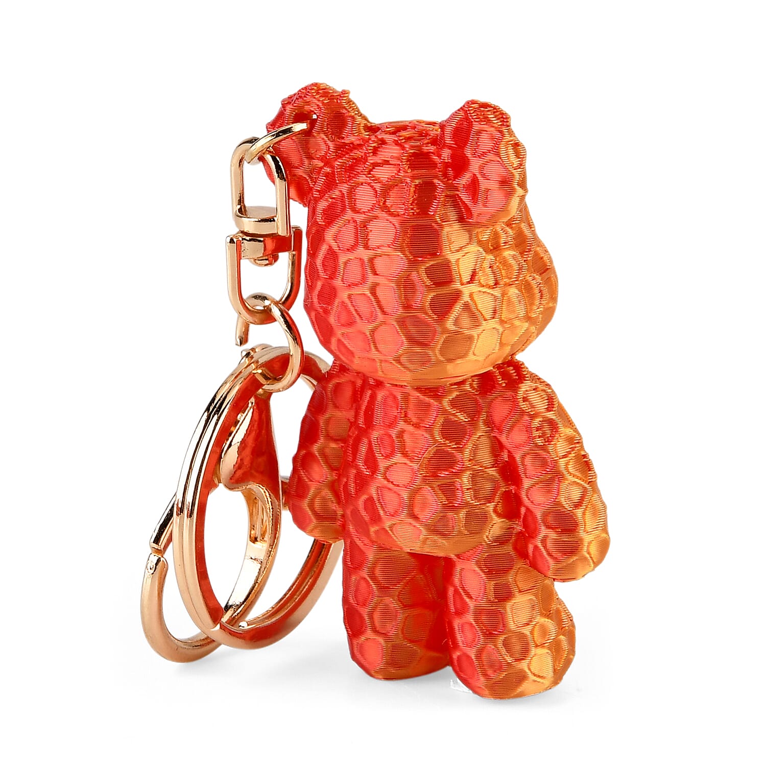 Livmore 3D Easter Egg with Bear Keychain (11cm) - Red & Orange
