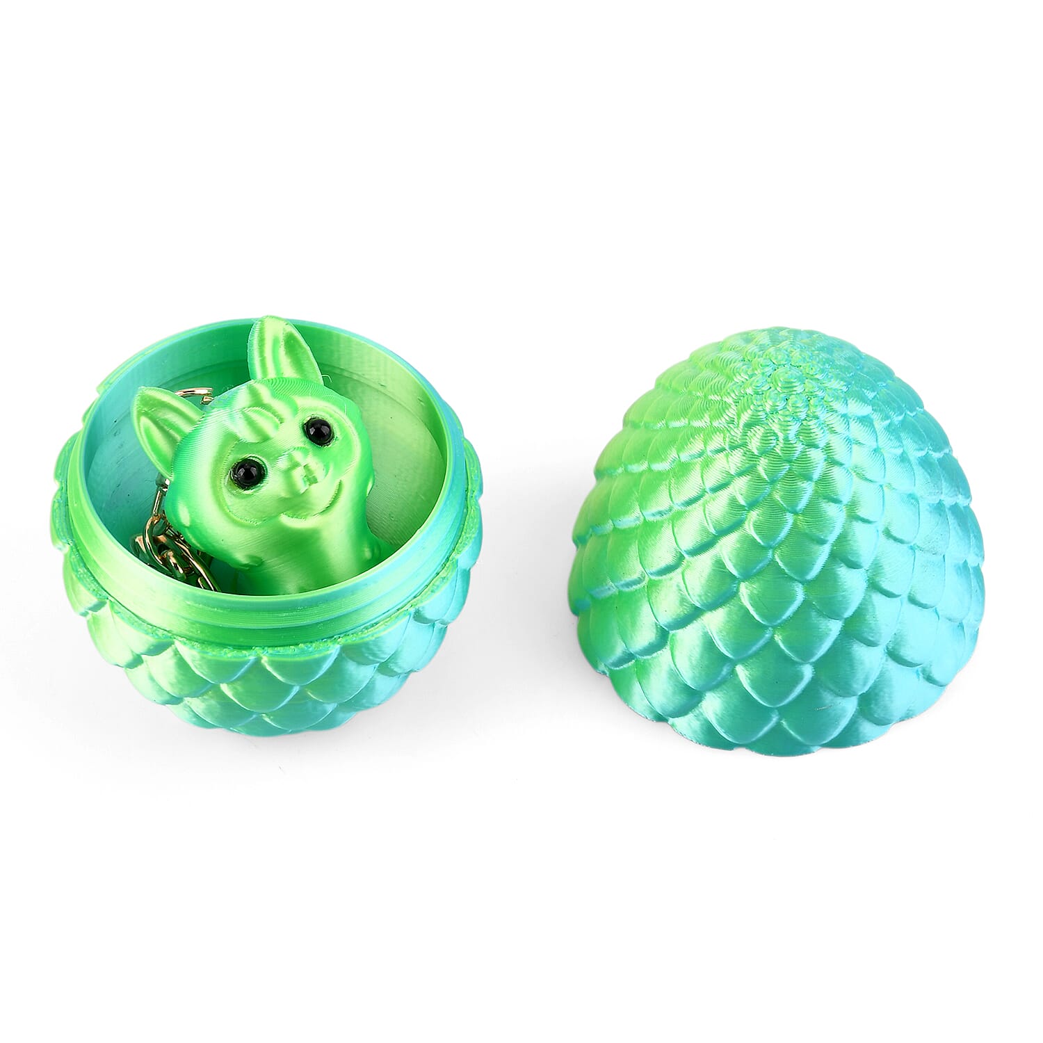 Livmore 3D Easter Egg with Dog Keychain (11cm) - Green