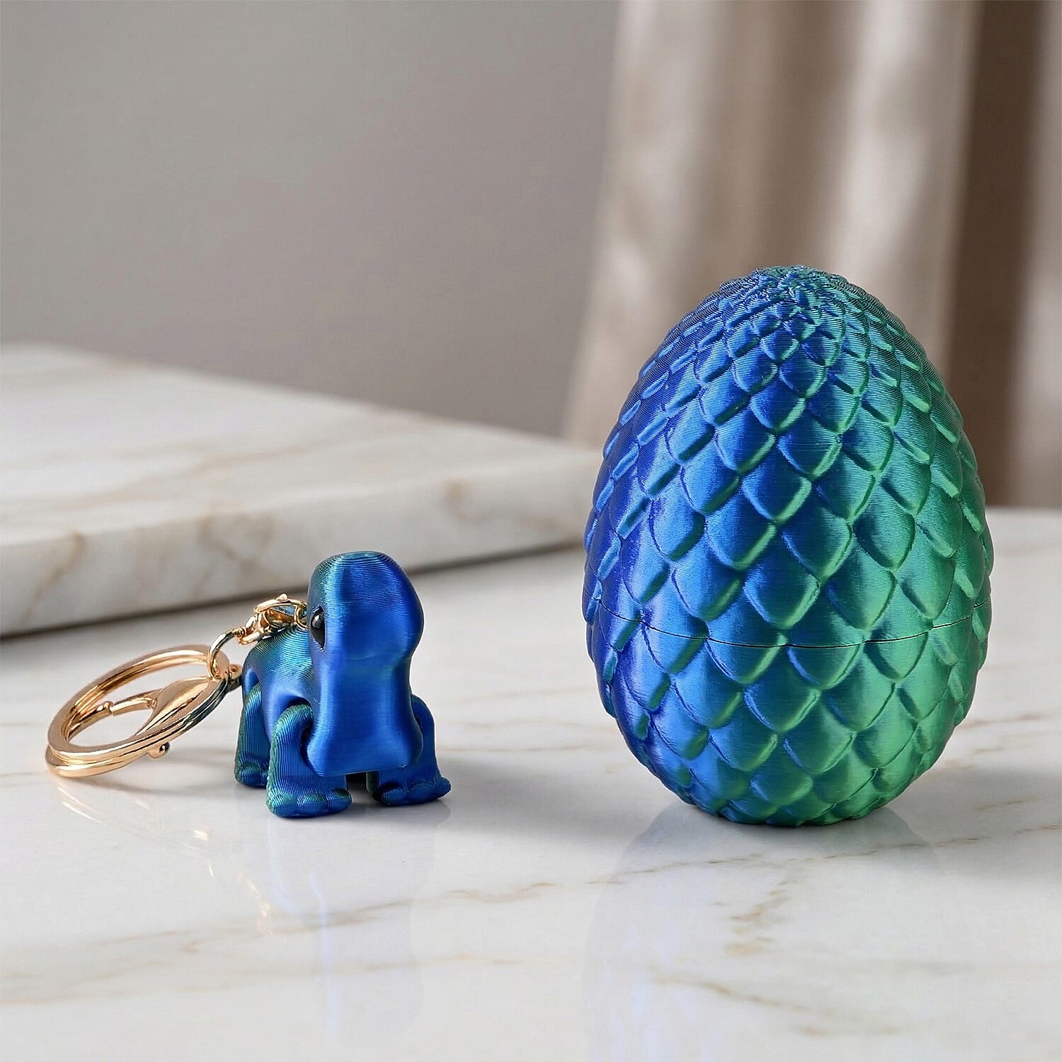Livmore 3D Easter Egg with Dragon Keychain (11cm) - Multicolour