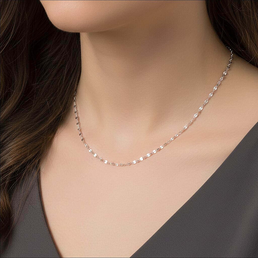 950 Platinum Necklace (Size 18) with Spring Ring Clasp