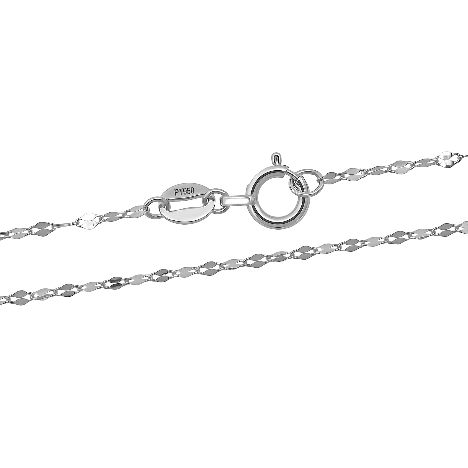 950 Platinum Necklace (Size 18) with Spring Ring Clasp