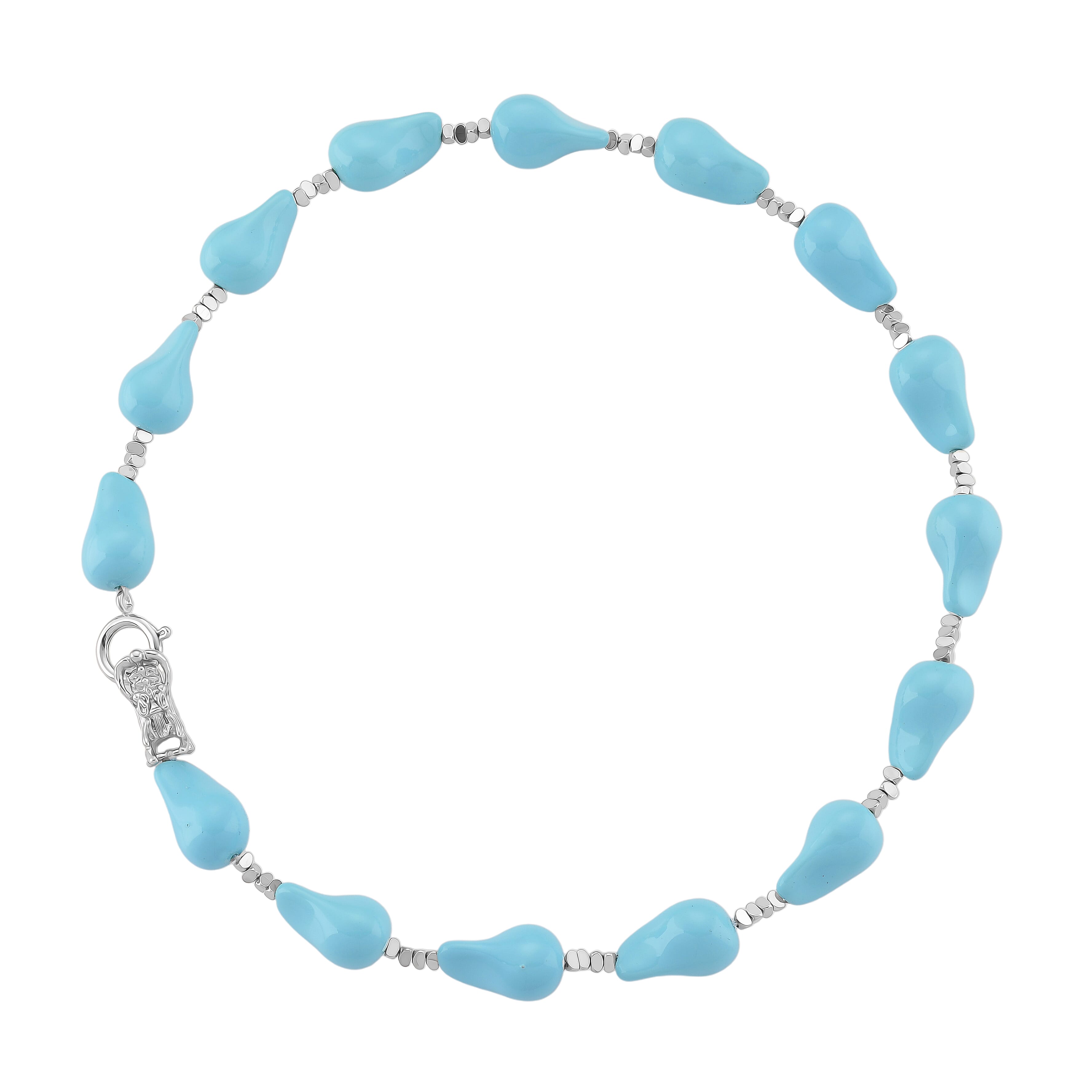 Sleeping Beauty Colour Shell Pearl Beads Necklace (Size - 20)