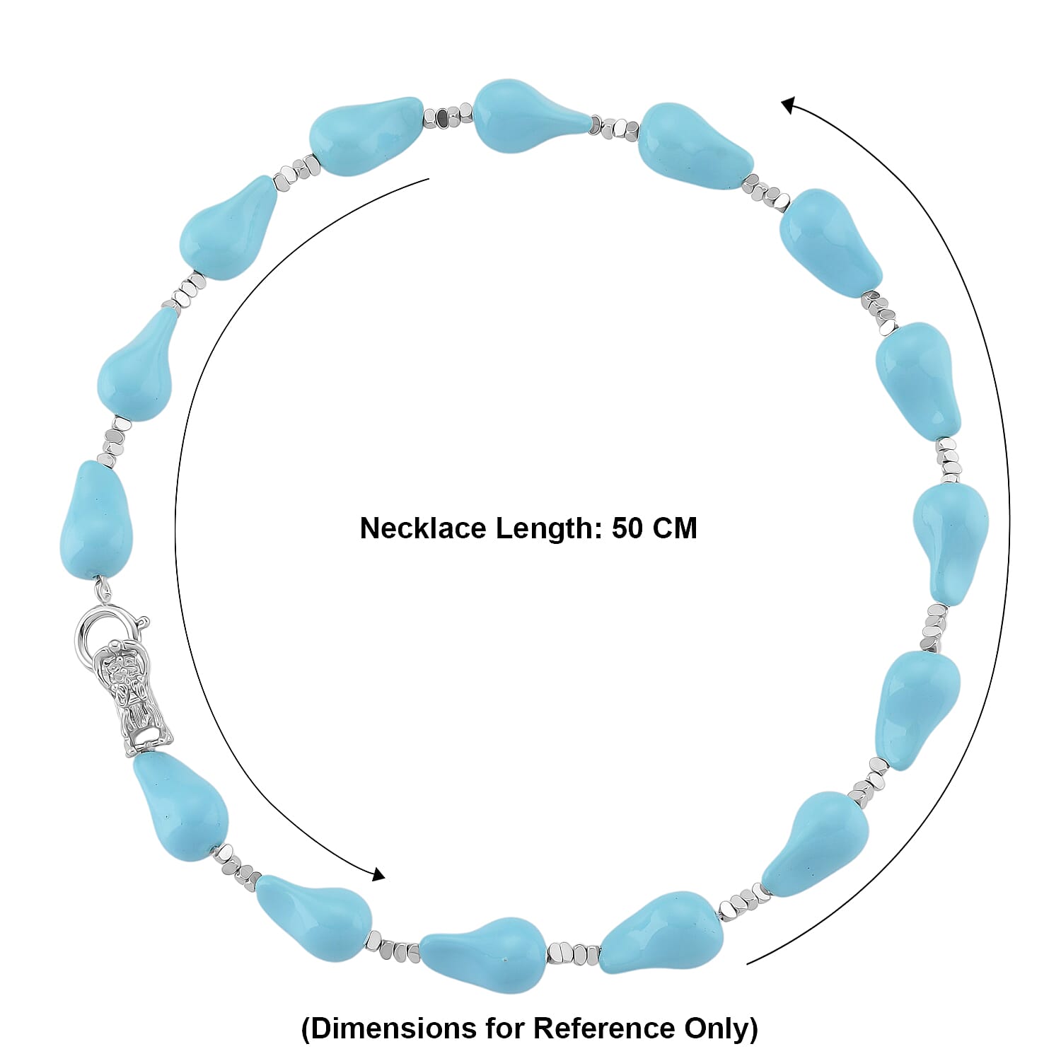 Sleeping Beauty Colour Shell Pearl Beads Necklace (Size - 20)