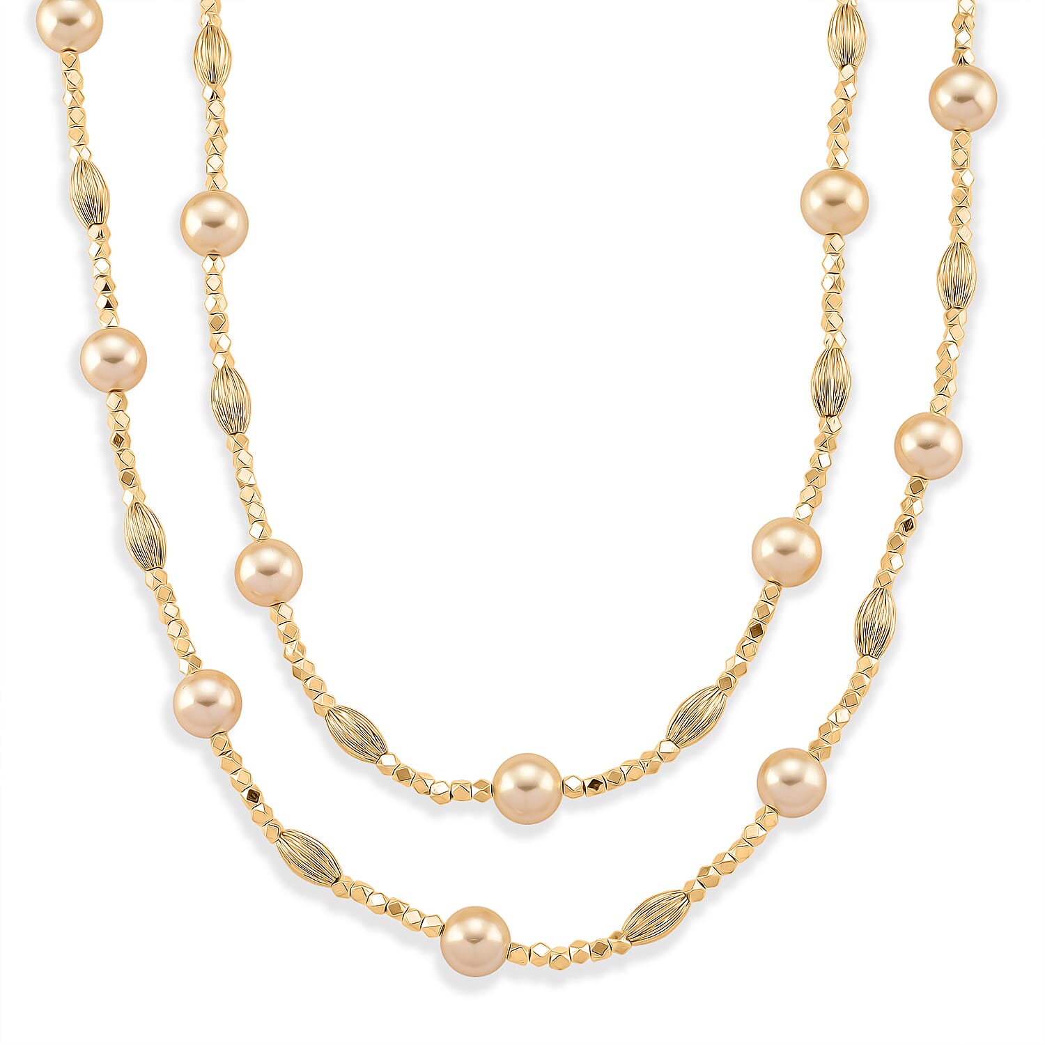 Golden Mother Of Pearl Adjustable Necklace (Size - 46) 220.00 Ct.