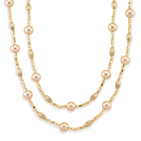 Golden Mother Of Pearl Adjustable Necklace (Size - 46) 220.00 Ct.