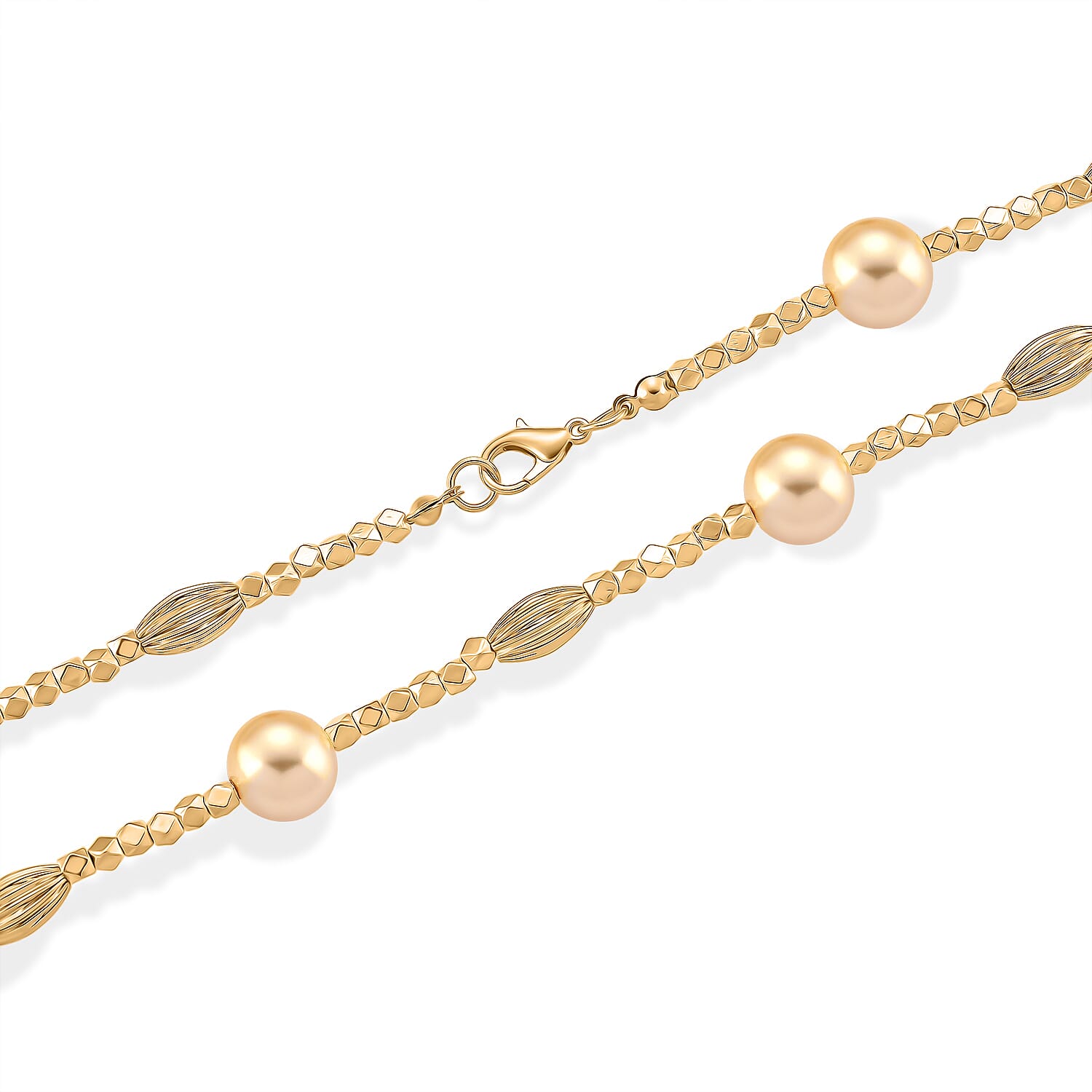 Golden Mother Of Pearl Adjustable Necklace (Size - 46) 220.00 Ct.