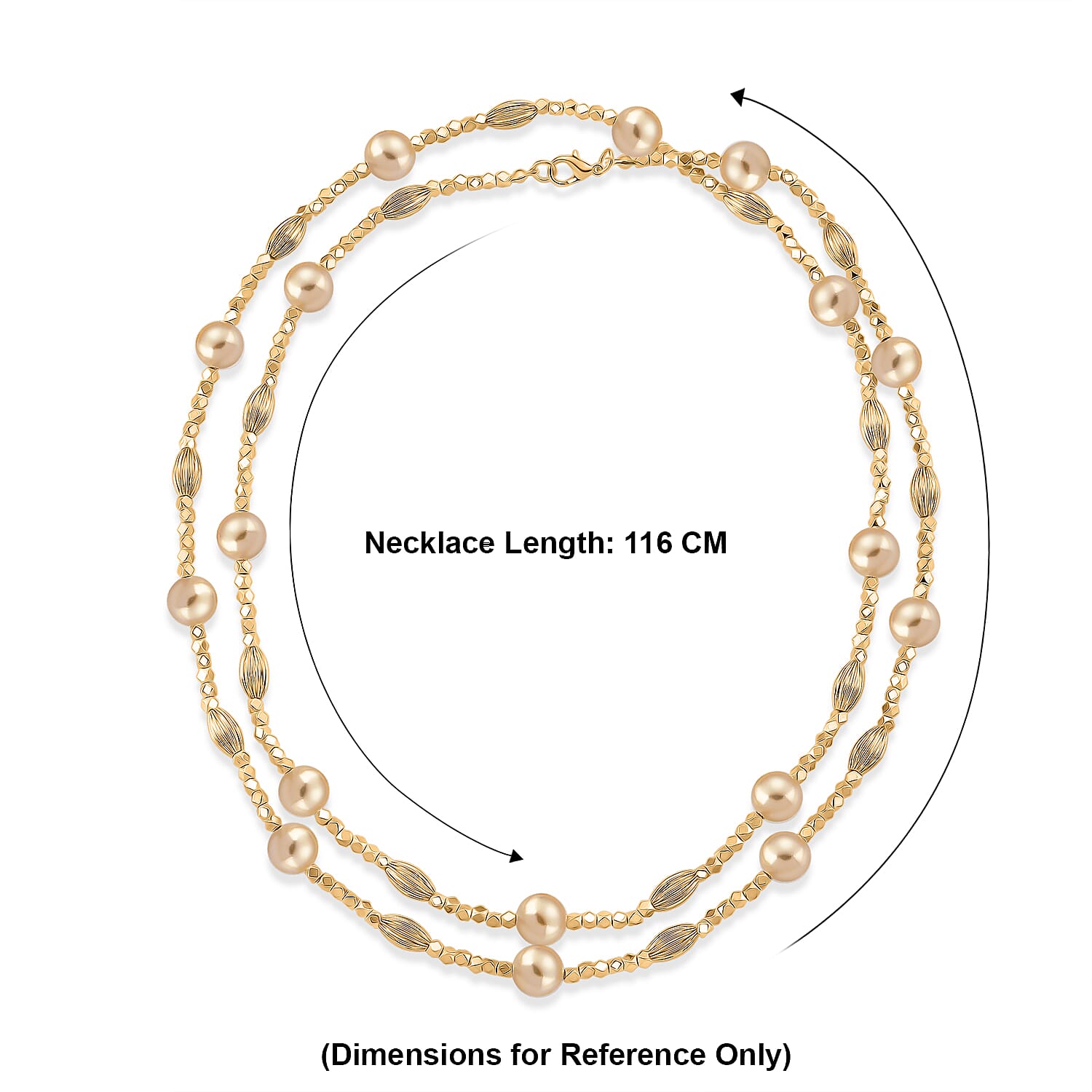 Golden Mother Of Pearl Adjustable Necklace (Size - 46) 220.00 Ct.